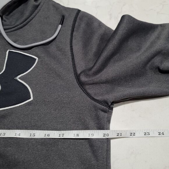 Under Armour Rival Hoodie Short Sleeve Coach's Gray Big Logo UA SMALL NWOT - Picture 4 of 9